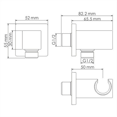 Шланговое подключение WasserKRAFT Glan A185 черное глянцевое