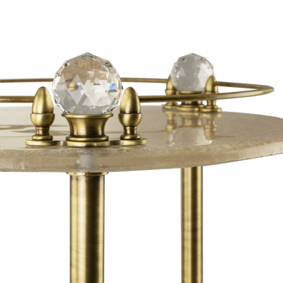 MIGLIORE Cristalia SWAROVSKI 16786 столик на колесиках со стеклом Cristalia, бронза