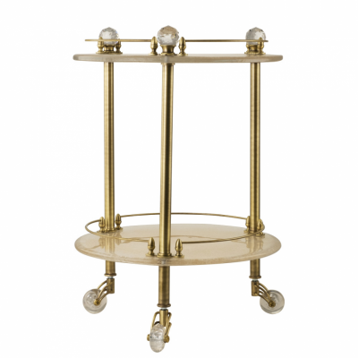 MIGLIORE Cristalia SWAROVSKI 16786 столик на колесиках со стеклом Cristalia, бронза