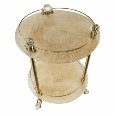 MIGLIORE Cristalia SWAROVSKI 16786 столик на колесиках со стеклом Cristalia, бронза