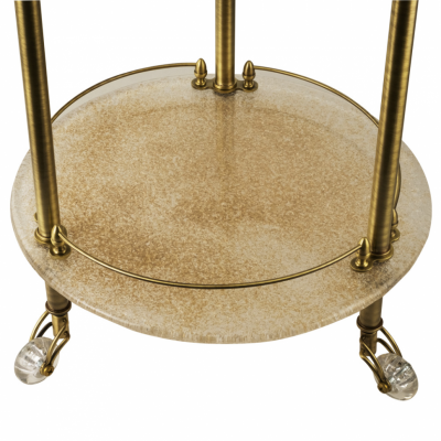 MIGLIORE Cristalia SWAROVSKI 16786 столик на колесиках со стеклом Cristalia, бронза