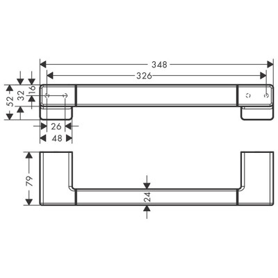 Поручень для ванной комнаты Hansgrohe AddStoris 41744700 348 мм (белый матовый)