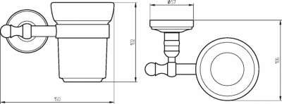 Стакан в настенном держателе MIGLIORE Mirella 17225, керамика/хром
