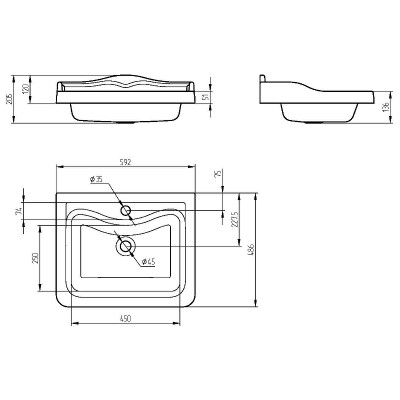 Раковина Migliore Impero 60 30827 белая прямоугольная