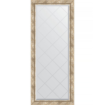 Зеркало настенное Evoform ExclusiveG 153х63 BY 4134 с гравировкой в багетной раме Прованс с плетением 70 мм
