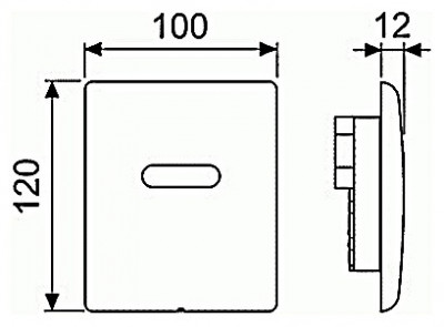 TECE TECEplanus Urinal 6 V-Batterie. Панель смыва с инфракрасным датчиком. Хром глянцевый. 9242351