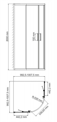 WasserKRAFT Main 41S23 душевой уголок 100х100 см, сектор, с раздвижными дверьми