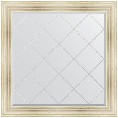 Зеркало настенное Evoform ExclusiveG 109х109 BY 4461 с гравировкой в багетной раме Травленое серебро 99 мм