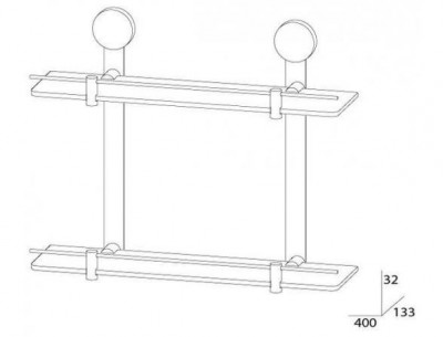 Artwelle Harmonie HAR 037 полка стеклянная двойная 40 см, хром
