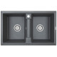 Кухонная мойка кварц Paulmark Zwilling PM238150-DG графит прямоугольная 2 чаши  (PM238150-DG)