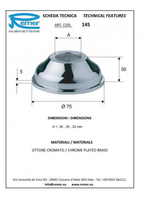Отражатель Remer RR 145 O26 мм, хром
