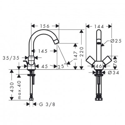 Hansgrohe Logis 71222000 смеситель для раковины с д/к, хром