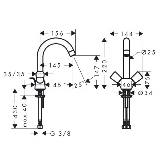 Hansgrohe Logis 71222000 смеситель для раковины с д/к, хром
