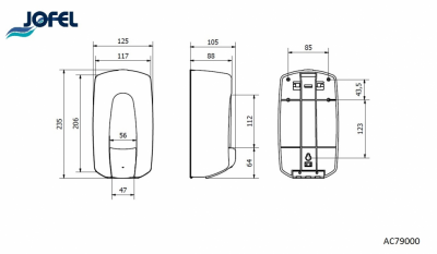 Дозатор для жидкого мыла Jofel Aitana AC79000 антивандальный
