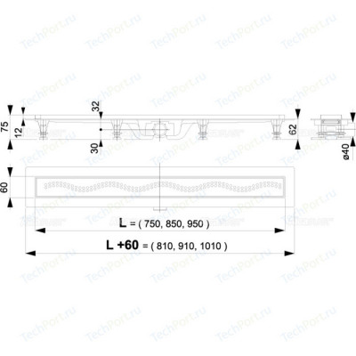 Душевой лоток AlcaPlast APZ8 Simple с матовой решеткой (APZ8-750M)