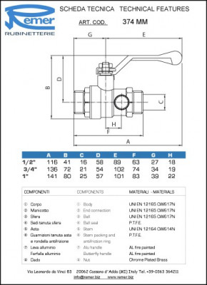 Кран шаровой c краном Маевского Remer RR 374 MM 1" (ш-ш)