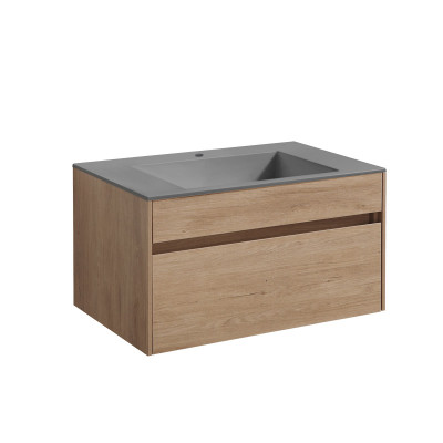 Тумба под раковину Vincea Chiara 800 подвесная 1 ящик soft-close, N.Oak VMC-2C800NO