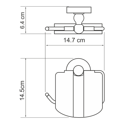 WasserKRAFT Diemel K-2225 бумагодержатель с крышкой, хром