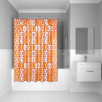Штора для ванной комнаты IDDIS Orange Toffee 200*240 см orange toffee (280P24RI11), стиль традиционный