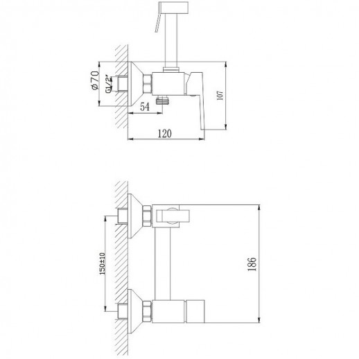 Гигиенический душ со смесителем Haiba HB5513-4 (латунь) бронза