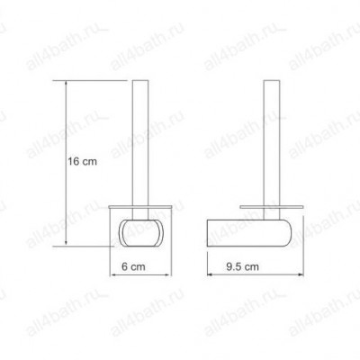 WasserKRAFT Berkel К-6897 бумагодержатель вертикальный, хром