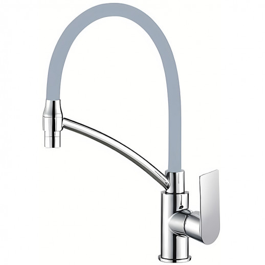 Смеситель для кухни Haiba HB72505 (латунь силикон) хром, серый