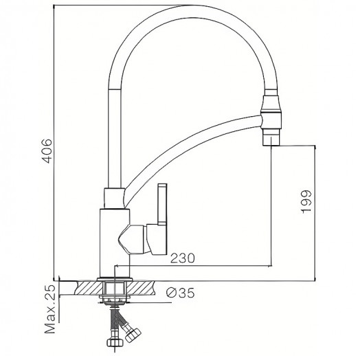 Смеситель для кухни Haiba HB72505 (латунь силикон) хром, серый