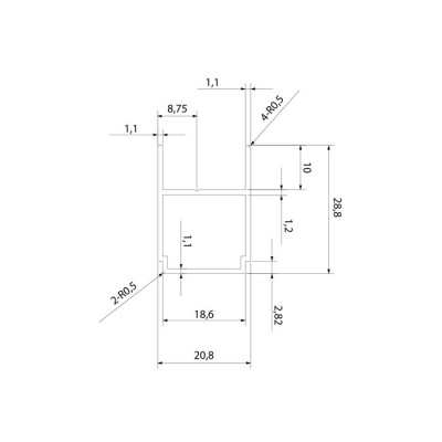 Доборный профиль IDDIS Zodiac для двери в нишу, глянцевый алюминий (ZOD4CS0i23)