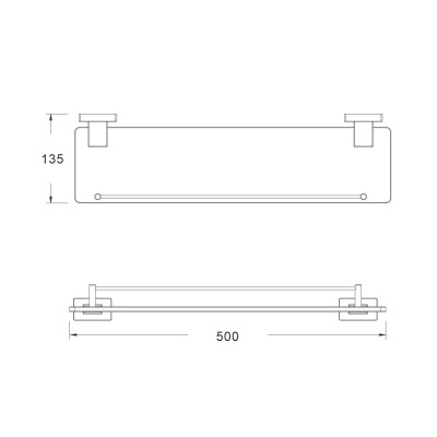 Полка стеклянная Shevanik SG5619G, золотой сатин