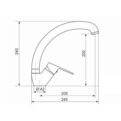 Смеситель для кухни Practik PR-02-002, слоновая кость