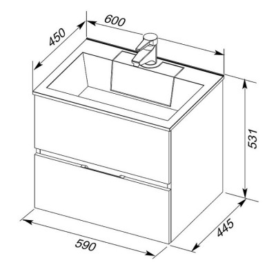 Aquanet Алвита 60 тумба с раковиной, белый