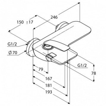 Смеситель для ванны KLUDI BALANCE хром черный матовый 524458775