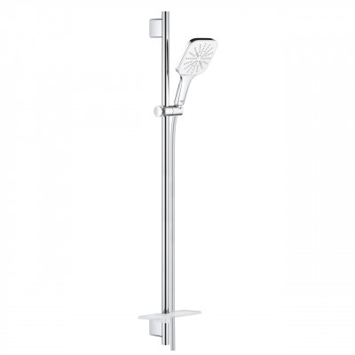 Душевой гарнитур GROHE Rainshower SmartActive 130 Cube, 3 вида струй, белая луна (26587LS0)