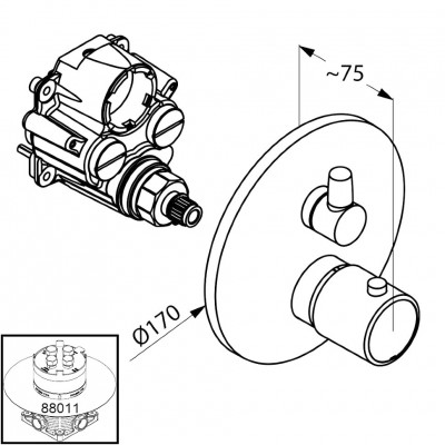 Kludi O-CEAN/Zenta 388300545 термостат для ванны/душа, хром