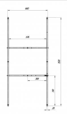 Каркас разборной для прямоугольной ванны Marka One ПУ 160-165x70 (03пу1670)