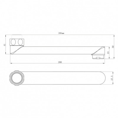 Излив плоский для универсального смесителя, 20 см Lemark (LM9470C) нержавеющая сталь хром