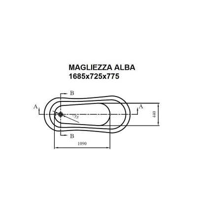 Ванна Magliezza Alba 168,5х72,5 акриловая (ножки золото)