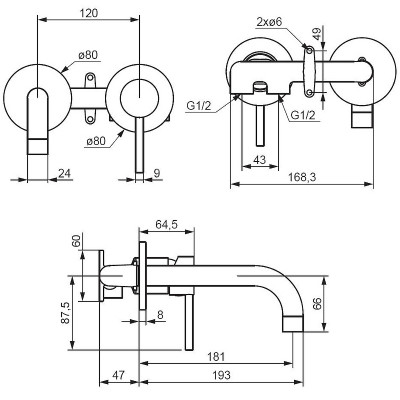 Смеситель для раковины Damixa Scandinavian Pure 360260300 черный матовый однорычажный