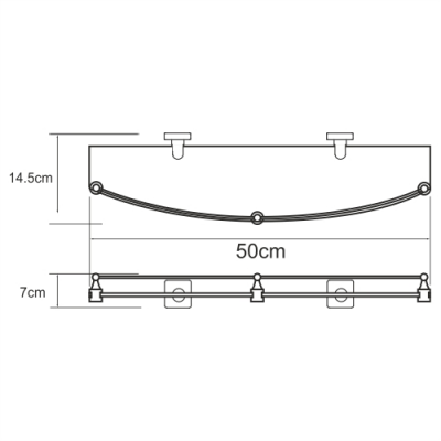 WasserKRAFT Dill K-3944 стеклянная полка, матовое стекло/хром
