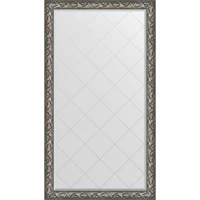 Зеркало напольное Evoform ExclusiveG Floor 203х114 BY 6365 с гравировкой в багетной раме Византия серебро 99 мм