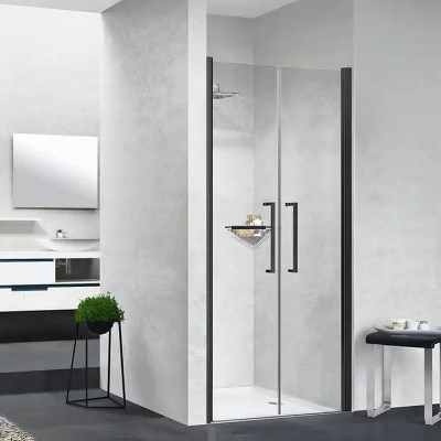 Душевая дверь Novellini Young 90 Y22B87-1H пр-ль черный матовый стекло прозрачное