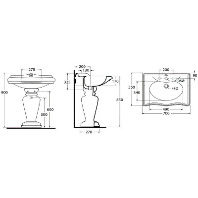 Раковина Migliore Impero 70 20787 белая прямоугольная