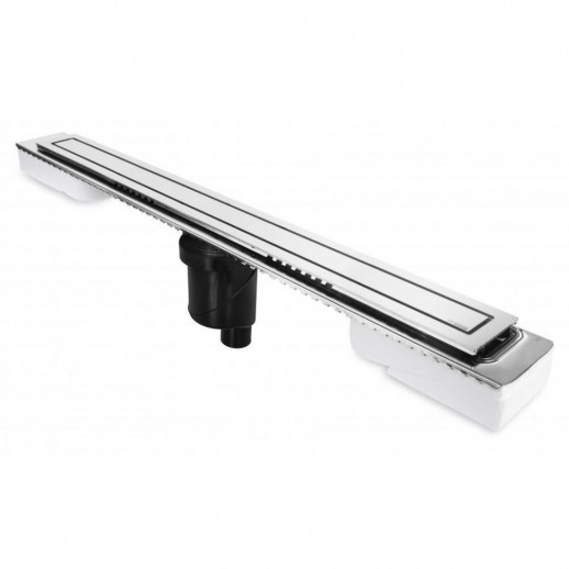 Желоб BERGES водосток TOP Stark 800, хром глянец, S-сифон D50/105 H50 вертикальный