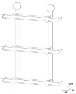 Artwelle Harmonie HAR 038 полка стеклянная тройная 40 см, хром