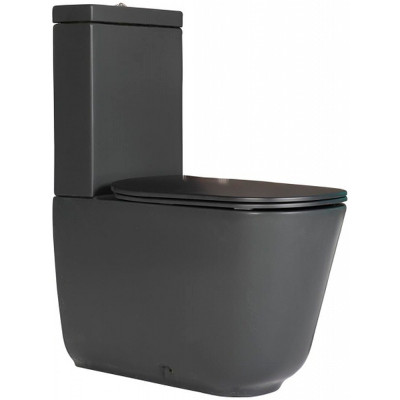 Унитаз напольный компакт Kerasan Tribeca 511731 черный матовый без бачка и сиденья