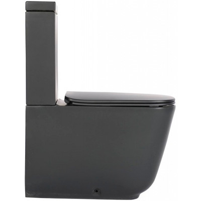 Унитаз напольный компакт Kerasan Tribeca 511731 черный матовый без бачка и сиденья