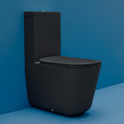 Унитаз напольный компакт Kerasan Tribeca 511731 черный матовый без бачка и сиденья