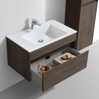 Тумба под раковину Vincea Chiara 800 подвесная 1 ящик soft-close, R.Oak VMC-2C800RO