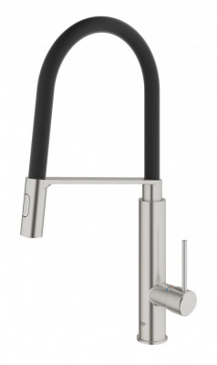 Смеситель для кухни GROHE Concetto с профессиональной лейкой, суперсталь/черный (31491DC0)