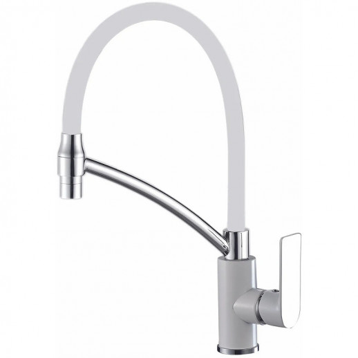 Смеситель для кухни Haiba HB72505-8 (латунь силикон) белый